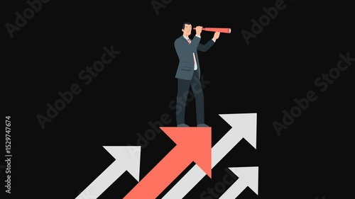 High Quality Premium 4K 2D Cartoon Animation for Business Vision Consultative Service and International Business Cooperation with Transparent Background