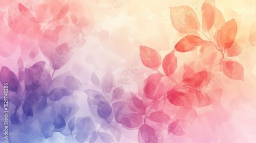 Soft pastel watercolor gradient background with delicate floral pattern wallpaper AI generated image
