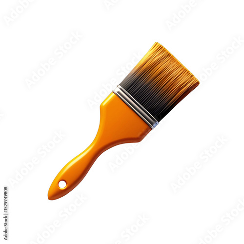 Wallpaper Mural Orange Paintbrush 3D Icon Isolated on a transparent background tool Torontodigital.ca