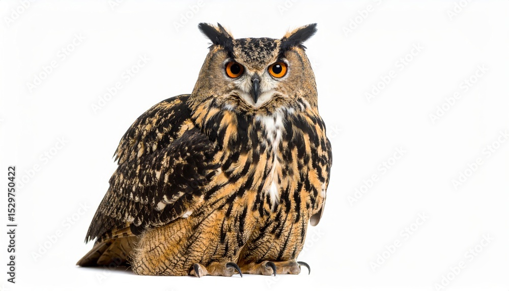 Obraz premium Owl sitting on white background, no shadow