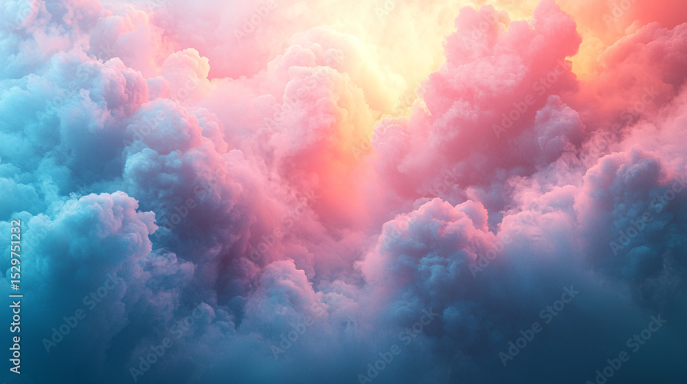 Vibrant Cloudscape with Soft Pastel Colors at Sunset Light Reflection Vibrant Cloudscape with Soft Pastel Colors at Sunset Light Reflection