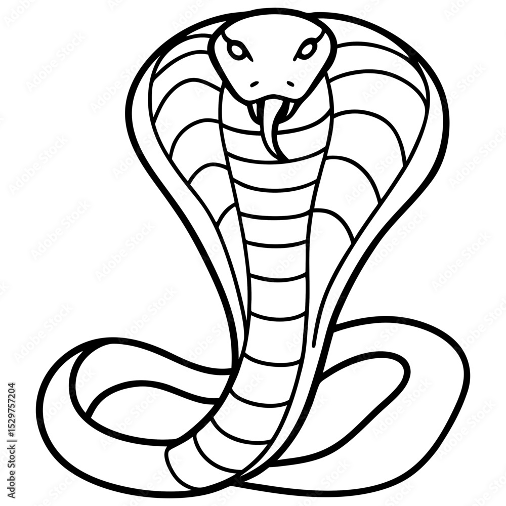 Fototapeta premium Cobra line art vector