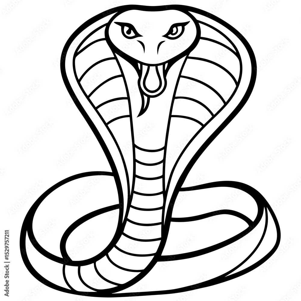 Fototapeta premium Cobra line art vector