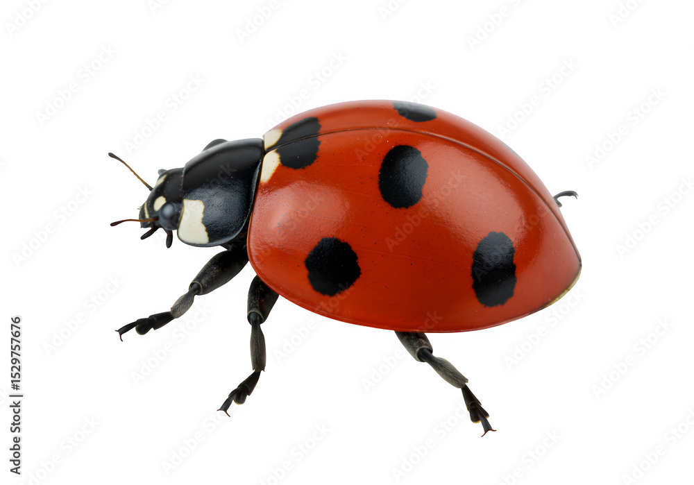 A close up of a ladybug isolated on white or transparent background. PNG A close up of a ladybug isolated on white or transparent background. PNG