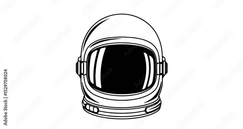Fototapeta premium Astronaut Helmet Bold Vector - Futuristic Space Explorer Icon 