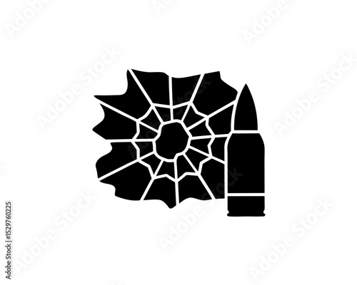 creative details Outline silhouette Cracked Wall Bullet Broken Hole icon vector