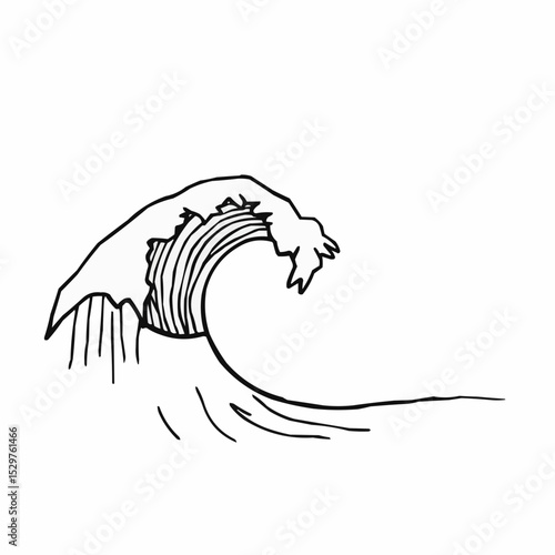 A large ocean wave in Japanese style.