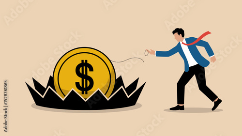 Avoiding financial traps and risks concept for business strategy and investment decisions success plan editable stock vector illustration