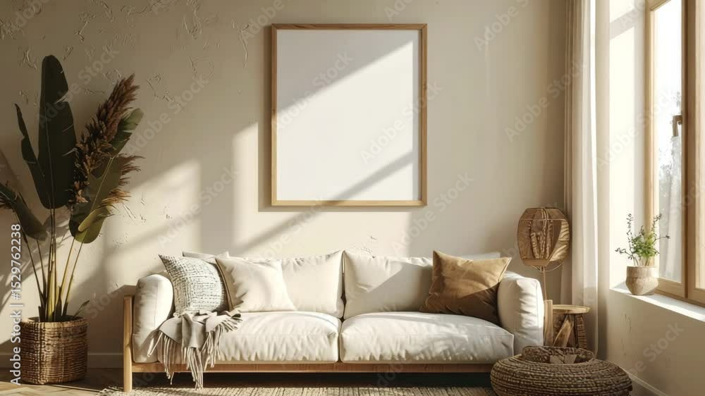 custom made wallpaper toronto digitalCozy living room with sunlight entering through the window, showing warm and peaceful interior space ideal for lifestyle visuals.