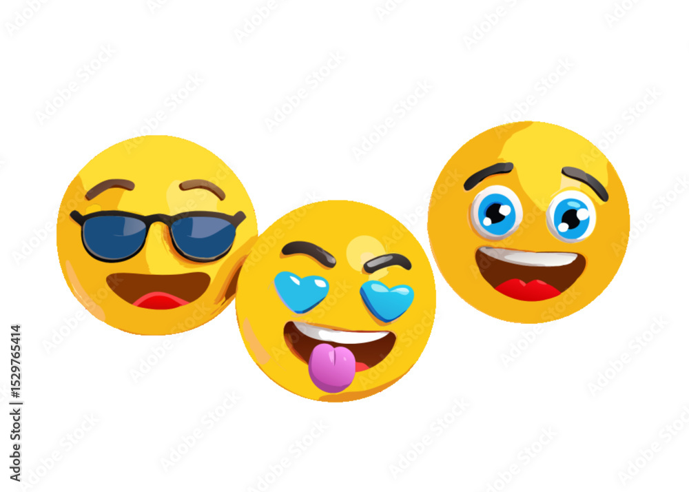 Emojis stylized 3d CGI abstract illustrations object emoticon Emojis stylized 3d CGI abstract illustrations object emoticon