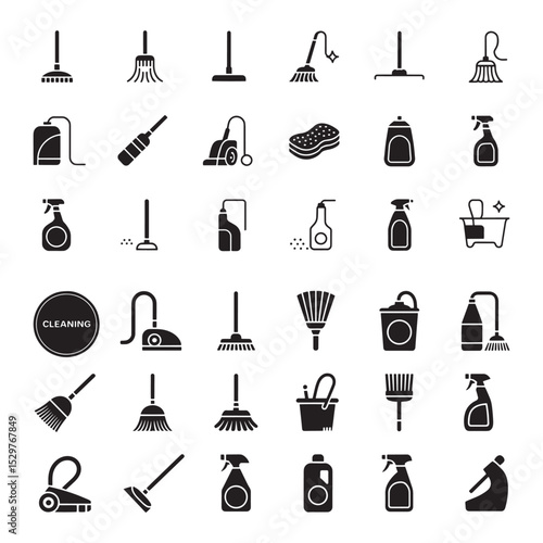Clean icon vector set