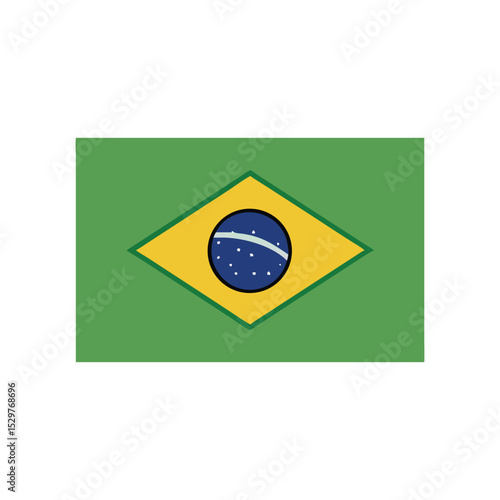 Brazilian national flag with green background and yellow diamond shape