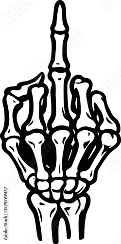 Skeletal Hand Gesture Scalable SVG Vector Graphic with Editable Paths and Layers for Web, UI Design, Digital Art, and Print Applications