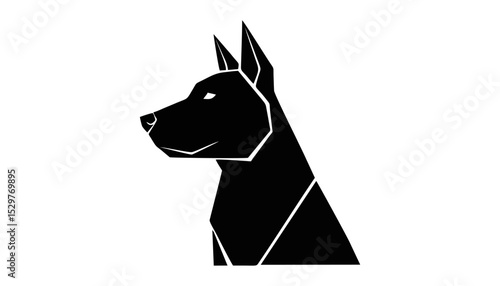 Geometric Dog Portrait Low-Poly Canine Illustration