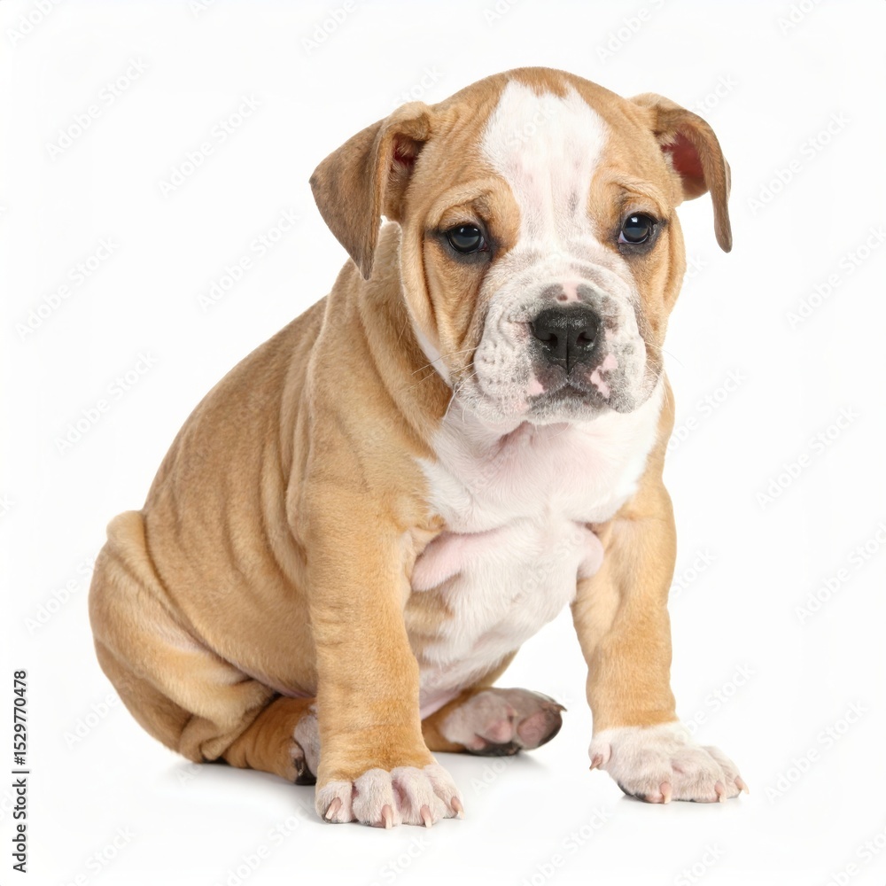 Obraz premium Cute puppy over white background