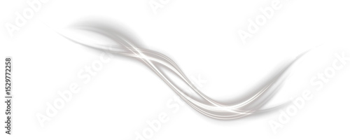 Vector png background with white glowing lines. White glowing lines of speed. Light glow effect. Light trail wave, fire trail line and glow curve swirl.