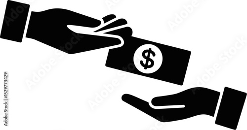 Money transfer hands paying dollar currency business finance investment transaction exchange 100 editable stock vector illustration