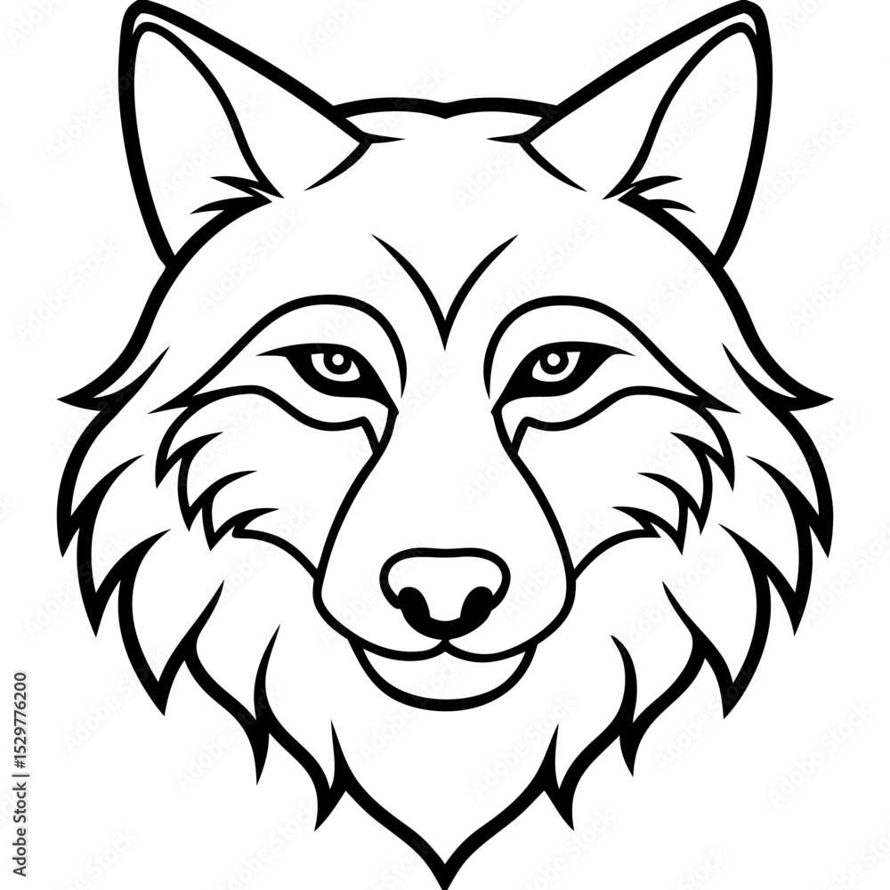 Fototapeta premium Wolf line art vector