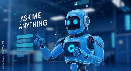 Blue Robot Chatbot Assistant - Ask Me Anything