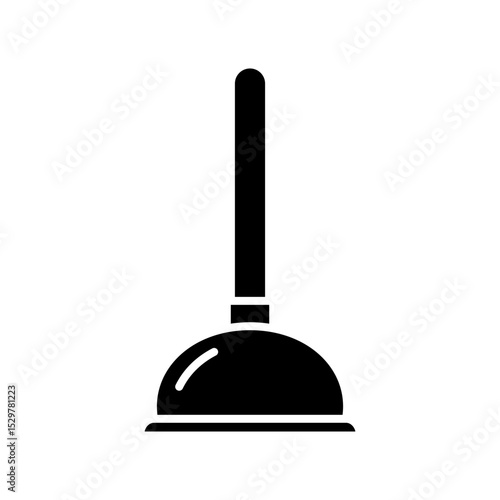 Toilet plunger silhouette in minimal style