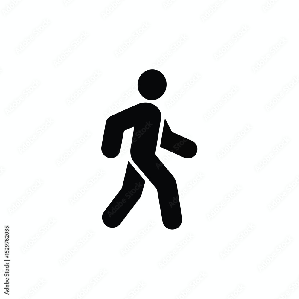Walking Person Icon for Pedestrian, Fitness, and Movement Vector Design
Walking Person Icon for Pedestrian, Fitness, and Movement Vector Design