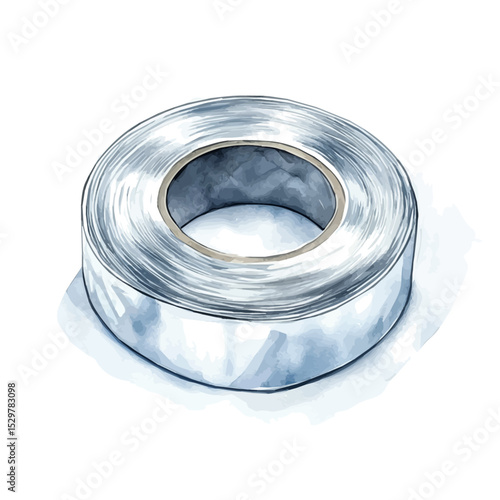 Aluminum Tape And Resistant Adhesives, watercolor vector, isolated on a white background.