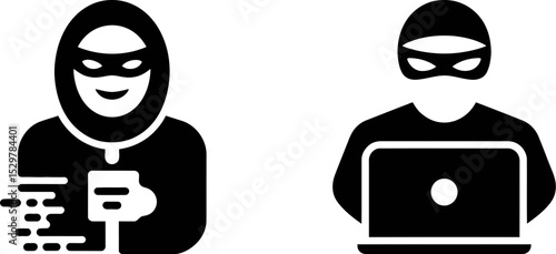 Cyber security threat hacker attack data breach online fraud internet crime phishing scam ransomware vulnerability editable stock vector illustration