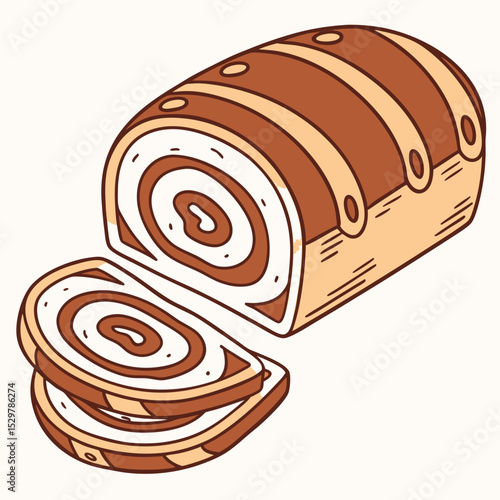 sliced bread isolated on white