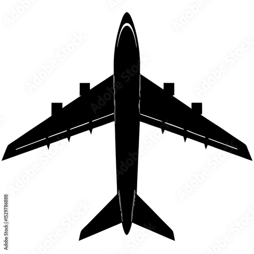 aero plane silhouette on white background