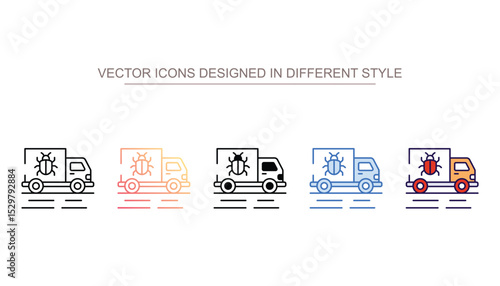 Pest Control Van icon design with white background stock illustration