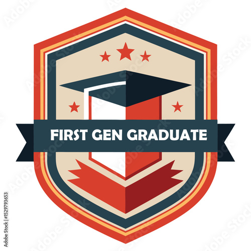 first gen graduate badge first family graduate vector