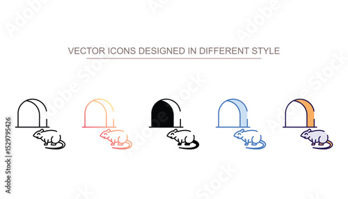 Rodent Hole icon design with white background stock illustration