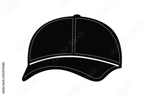 Silhouette art illustration of a veteran cap with stitched on the front.eps