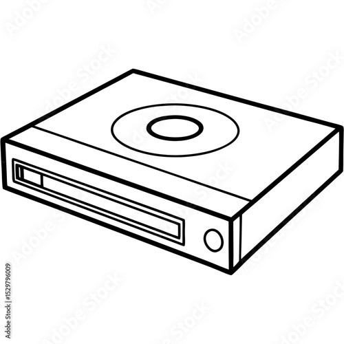 Minimal DVD Player Vector on White Background