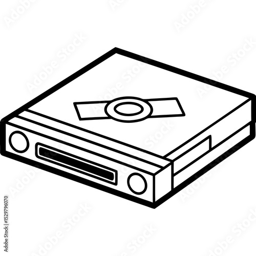 Minimal DVD Player Vector on White Background