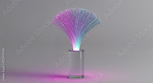 Wallpaper Mural Colorful fiber optic lamp glowing in clear glass vase   Torontodigital.ca