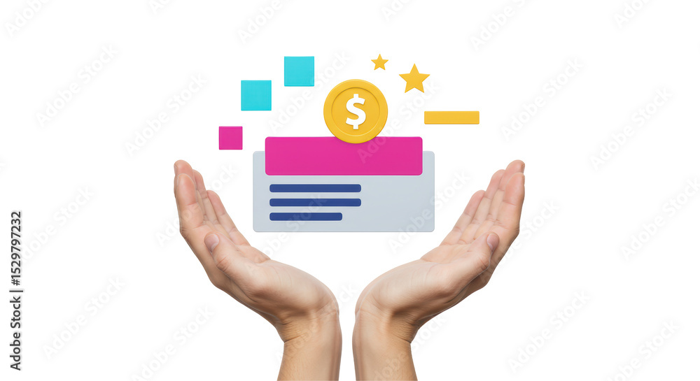Isolated Hands Holding Dollar Coin and Presentation Isolated Hands Holding Dollar Coin and Presentation