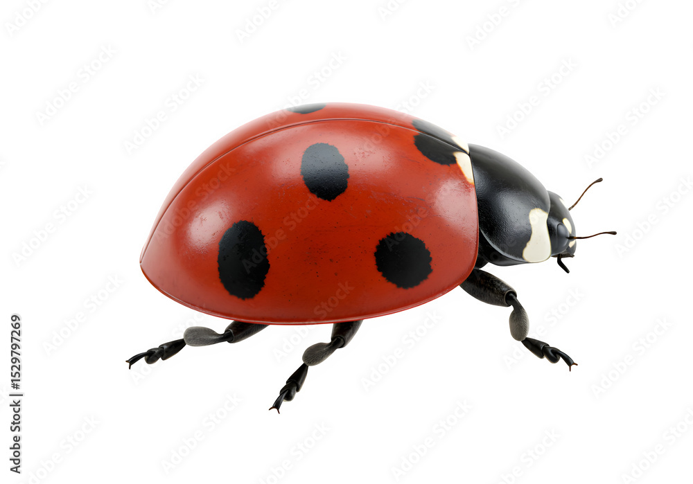 A close up of a ladybug isolated on white or transparent background. PNG A close up of a ladybug isolated on white or transparent background. PNG