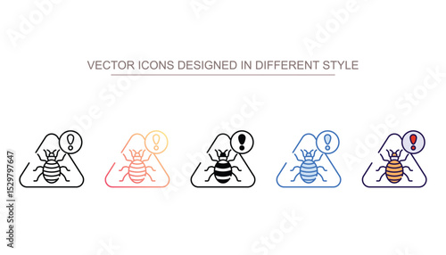 Hazard Warning icon design with white background stock illustration