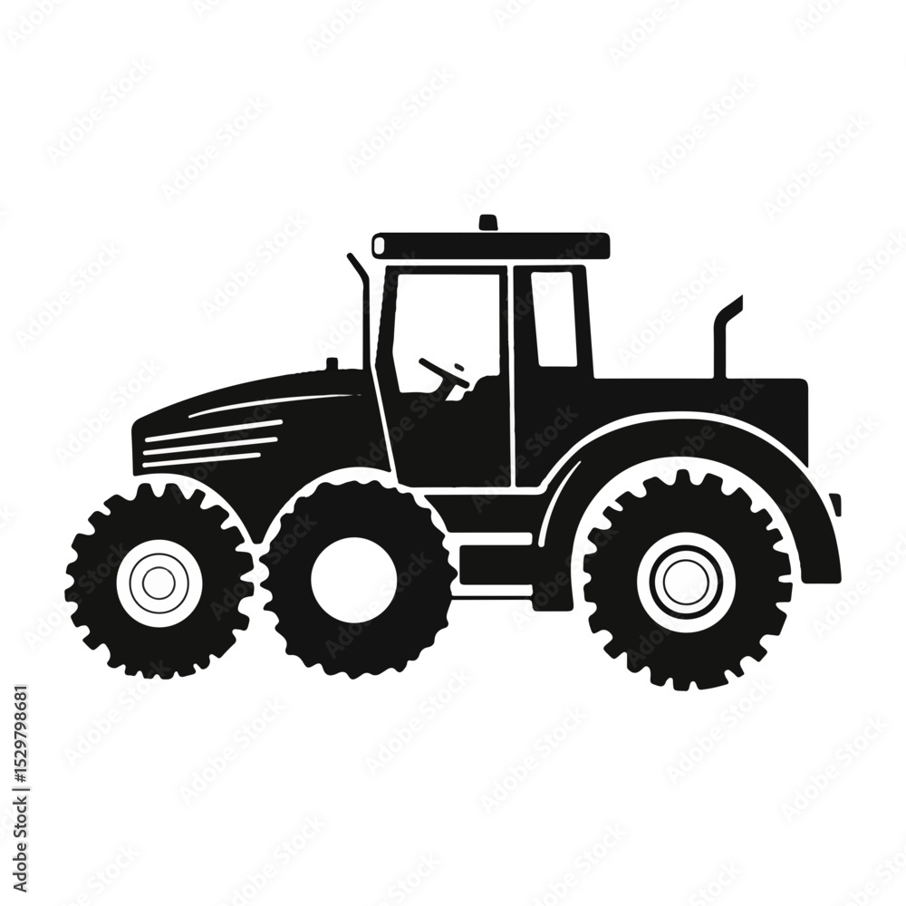 Tractor Vector Illustration logo with Heavy Duty tractor Icon vector on white background Tractor Vector Illustration logo with Heavy Duty tractor Icon vector on white background