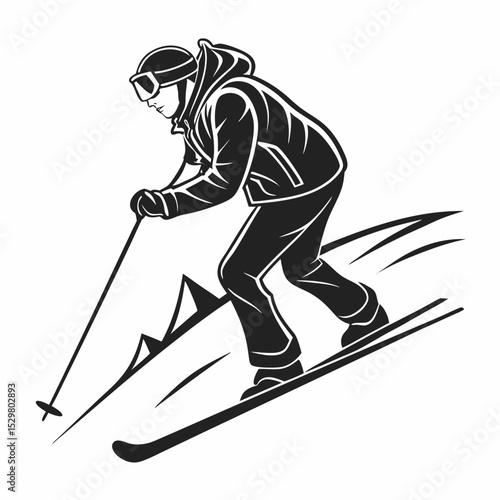 Skier downhill skiing winter sport snow mountains