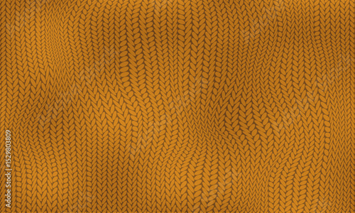Autumn knitted distorted background in red color under clipping mask
