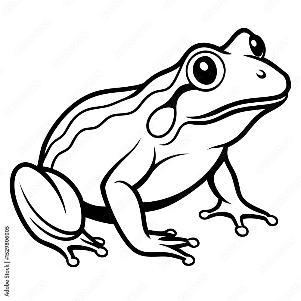 Minimal Bullfrog Vector on White Minimal Bullfrog Vector on White