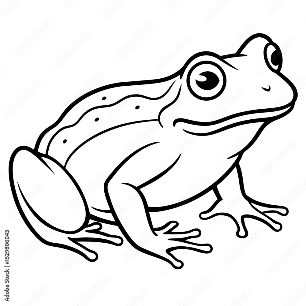 Minimal Bullfrog Vector on White Minimal Bullfrog Vector on White