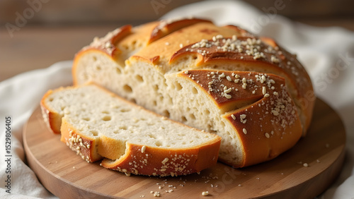 Wallpaper Mural Gluten free bread sourdough with almond and peanut on wooden board Torontodigital.ca