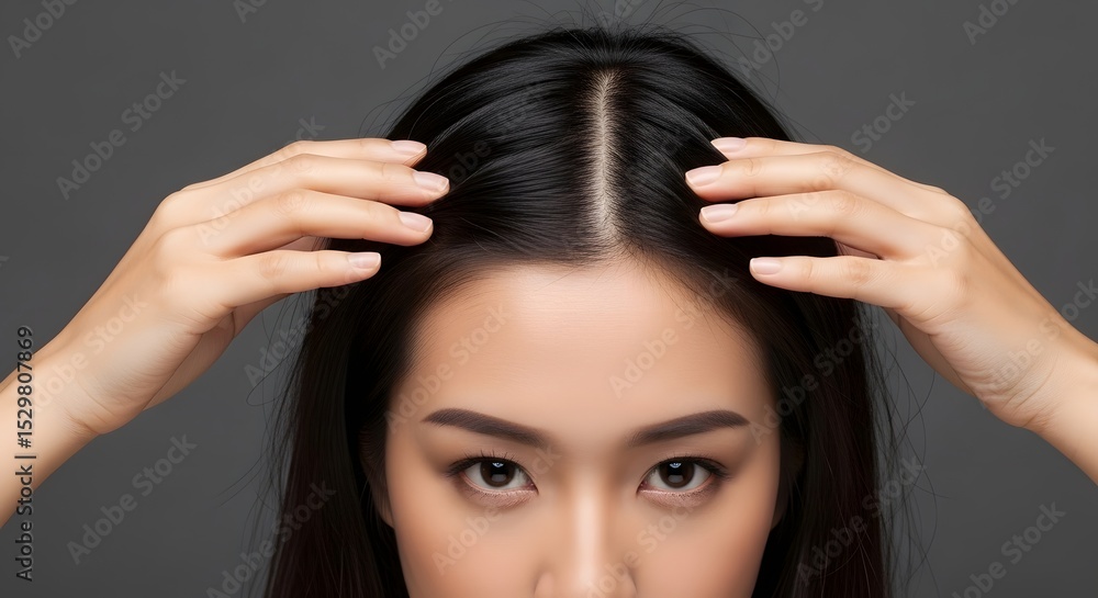 Fototapeta premium A woman's straight black hair