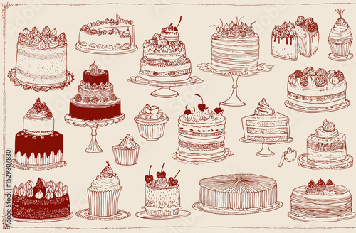 Hand-Drawn Wedding & Birthday Cakes A Collection of Deliciously Detailed Illustrations