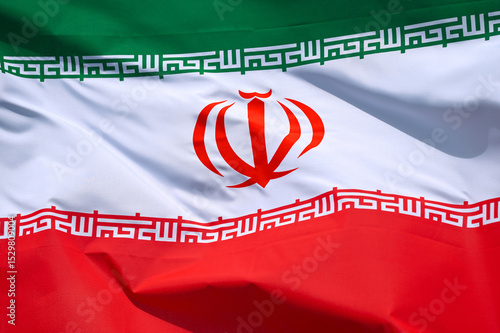 closeup of a flag of Iran