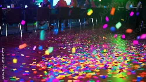Colorful confetti on a floor