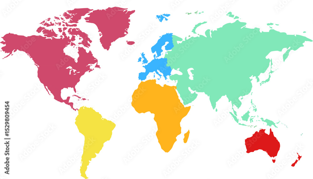 Obraz premium World map. Color modern vector map. Silhouette map